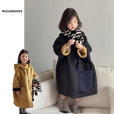 双面羊绒大衣男女童装阔版亲子