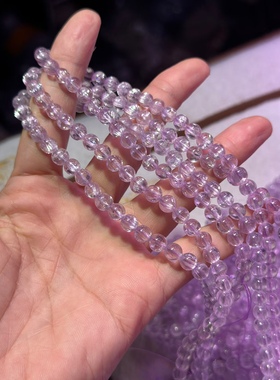 上新！厂家直销一手货源！阿富汗天然水晶紫锂辉3圈手链超性价比