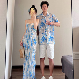 情侣装夏季2026新款吊带连衣裙女长裙三亚泰国蜜月旅游穿搭拍照服