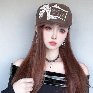 时尚可调大头围鸭舌帽冬季遮阳帽子女前进帽潮英伦复古贝雷帽女士