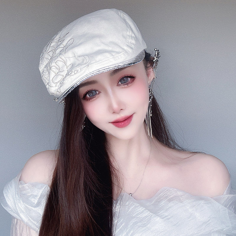 高档韩版男女士通用贝雷帽子可调节刺绣鸭舌帽百搭街头遮阳前进帽