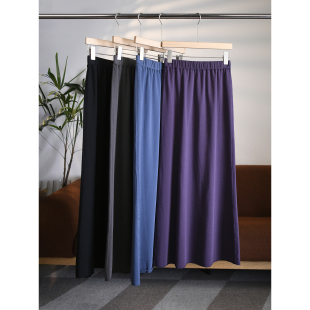 定制圈棉轻薄舒适松紧腰休闲长半裙W2055 CHAO显瘦 颖颖家