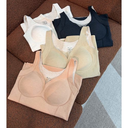 颖颖家 超亲肤L·~P绒感羊毛蚕丝V领立体剪裁保暖背心内衣 W1806