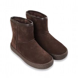 女W1694 秋冬简约加绒防滑反绒皮毛一体中筒保暖雪地靴 颖颖家