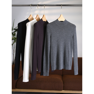 针织衫 半高领长袖 W2030 意大利高定系列软糯山羊绒极简薄款 颖颖家
