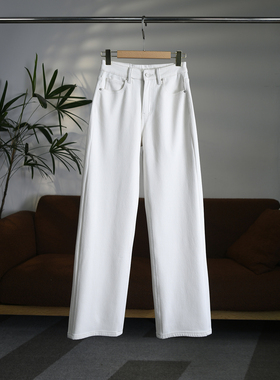 颖颖强推 巨好看显瘦棉和莱赛尔混纺加绒四面弹直筒牛仔裤 W1663