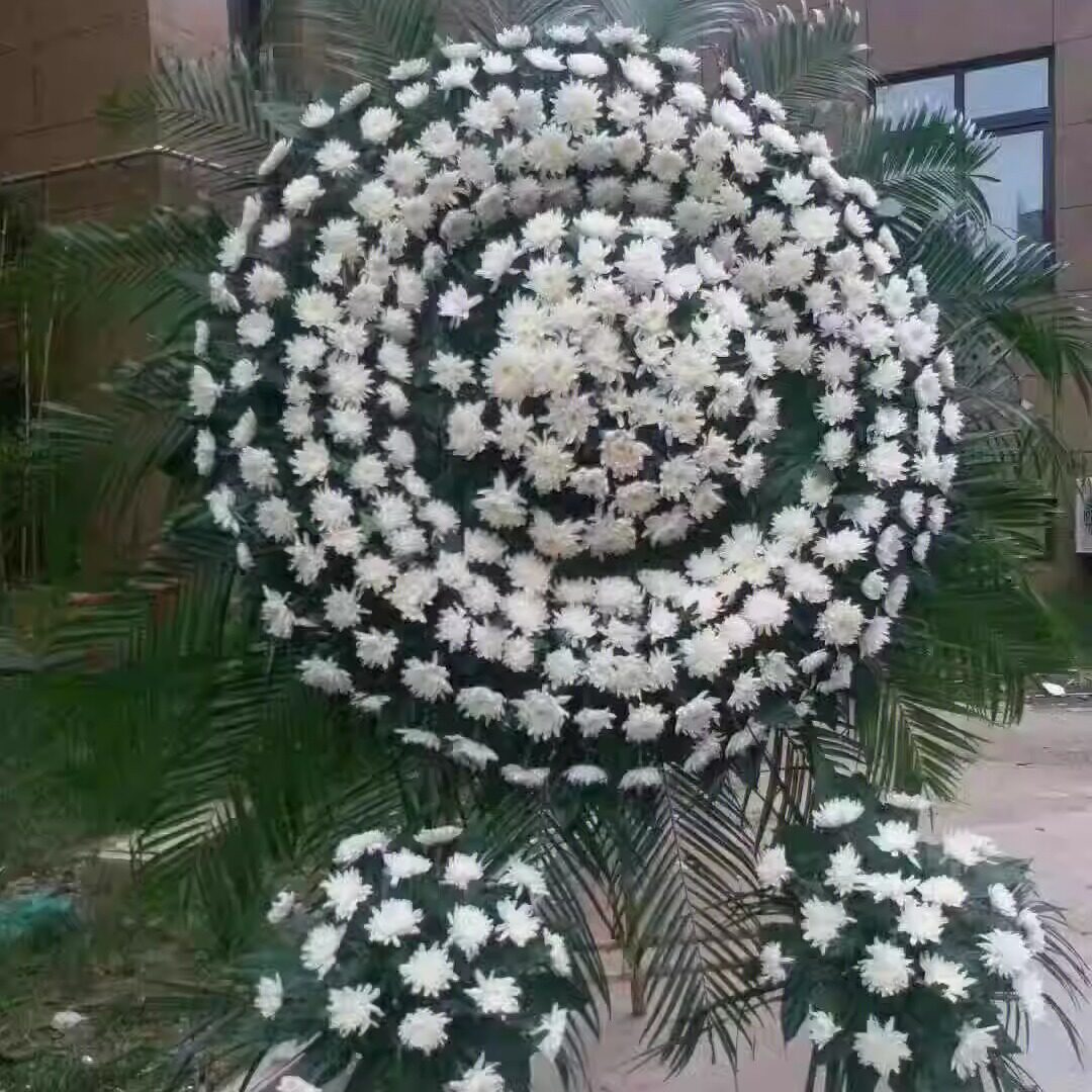 【怀念】温州鲜花店鲜花速递白菊花混搭鲜花祭祀花圈