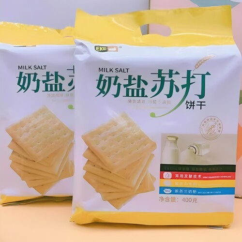 EKE奶盐苏打饼干400g办公室零食