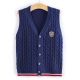 马夹单排 马甲坎肩春秋新款 儿童男童中大童全棉开衫 毛衣背心针织衫