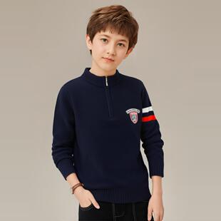 男童全羊毛打底毛衣男孩儿童秋冬新款半高领中大童学生纯羊毛衫