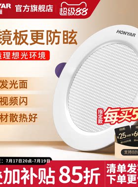 鸿雁全铝客厅筒灯射灯嵌入式家用