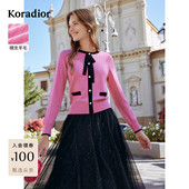 100绵羊毛 珂莱蒂尔秋季 柔软法式 减龄针织衫 上衣女