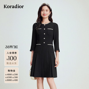 珂莱蒂尔koradior秋季款法式香风优雅气质连衣裙女通勤社交裙子