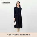 珂莱蒂尔koradior冬款 假两件优雅淑女浪漫拼接连衣裙女羊毛裙装
