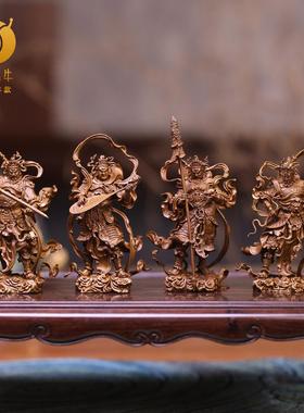 咖色8#四大天王黄铜精美禅意铜