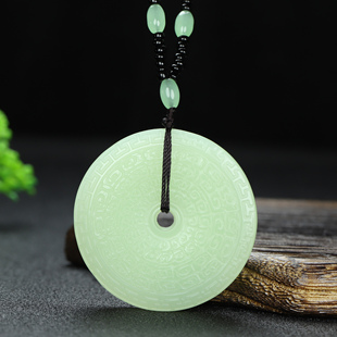 新疆玉和田玉仿古纹玉璧吊坠青白玉和氏璧平安扣挂件玉佩腰佩玉坠