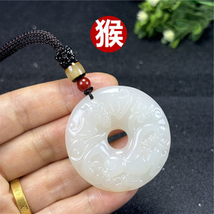 和田玉十二生肖吊坠男女款玉佩属鼠牛虎兔龙蛇马羊猴鸡狗猪玉挂件