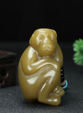 新疆和田玉生肖候把玩件