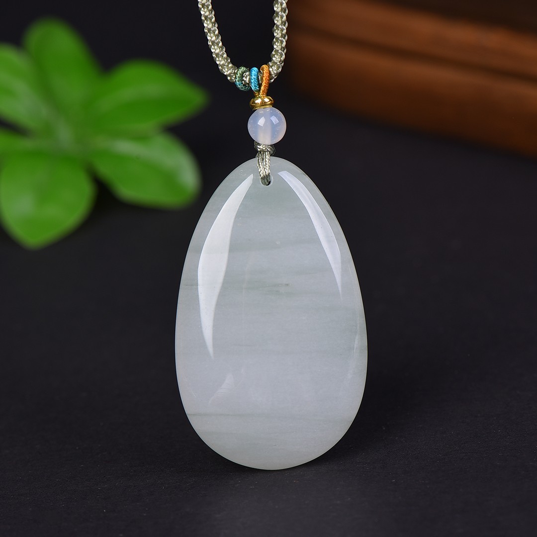 新疆金丝玉水滴无事牌吊坠天山翠蛋面椭圆玉佩挂件项链毛衣链刻字