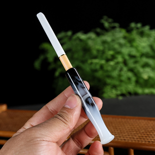 玉饰天然和田玉烟嘴男女款烟杆老烟嘴天然青花玉烟嘴过滤嘴用