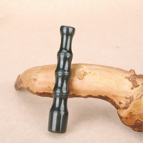 天然和田玉青玉竹节烟具