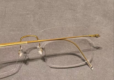 高端门店同款23K黄金电镀男女近视眼镜框架超轻实拍无框纯钛10克