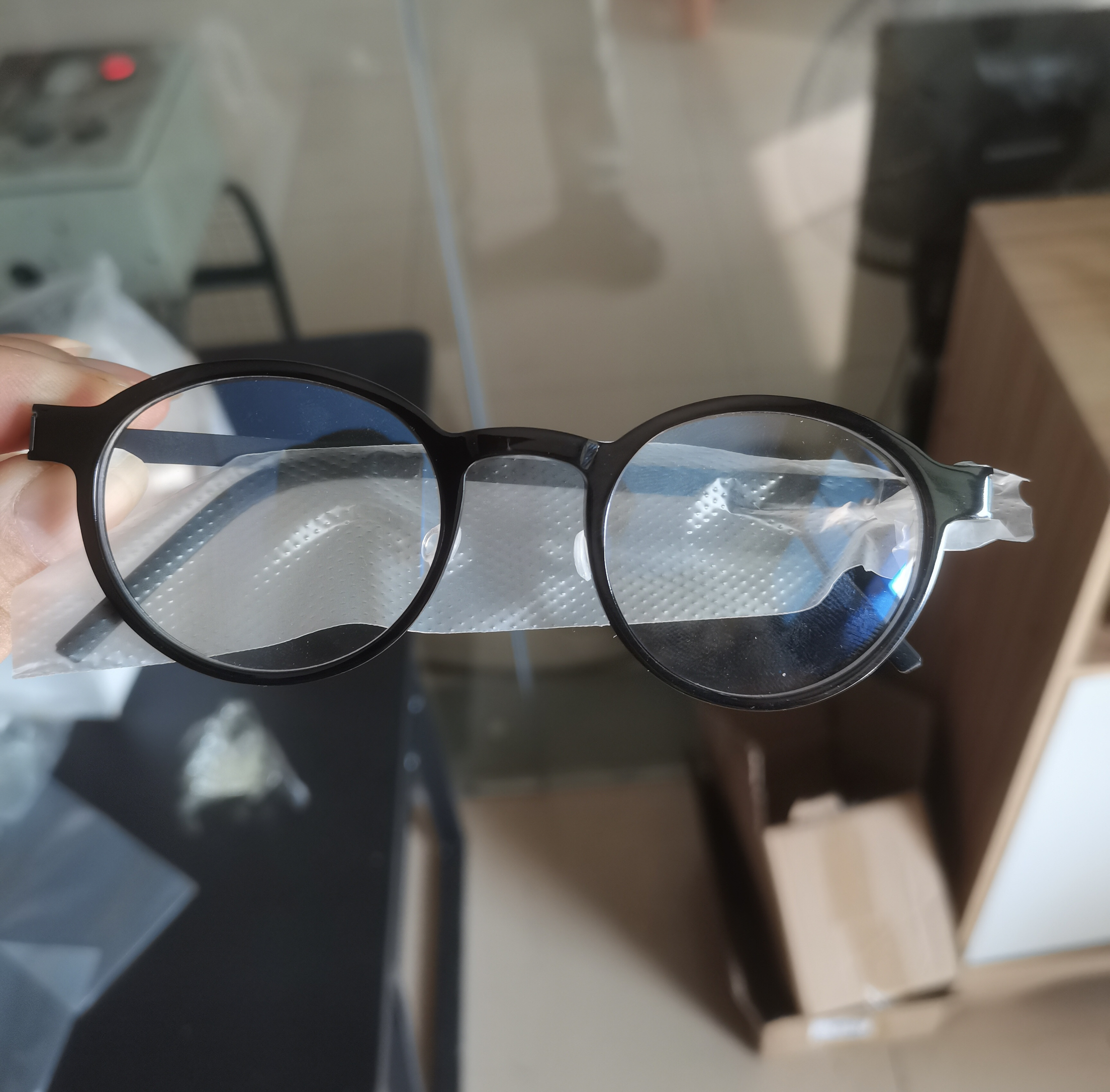 纯手工制造牛角复古圆形男女近视眼镜框架黑色精致小框46-23-145