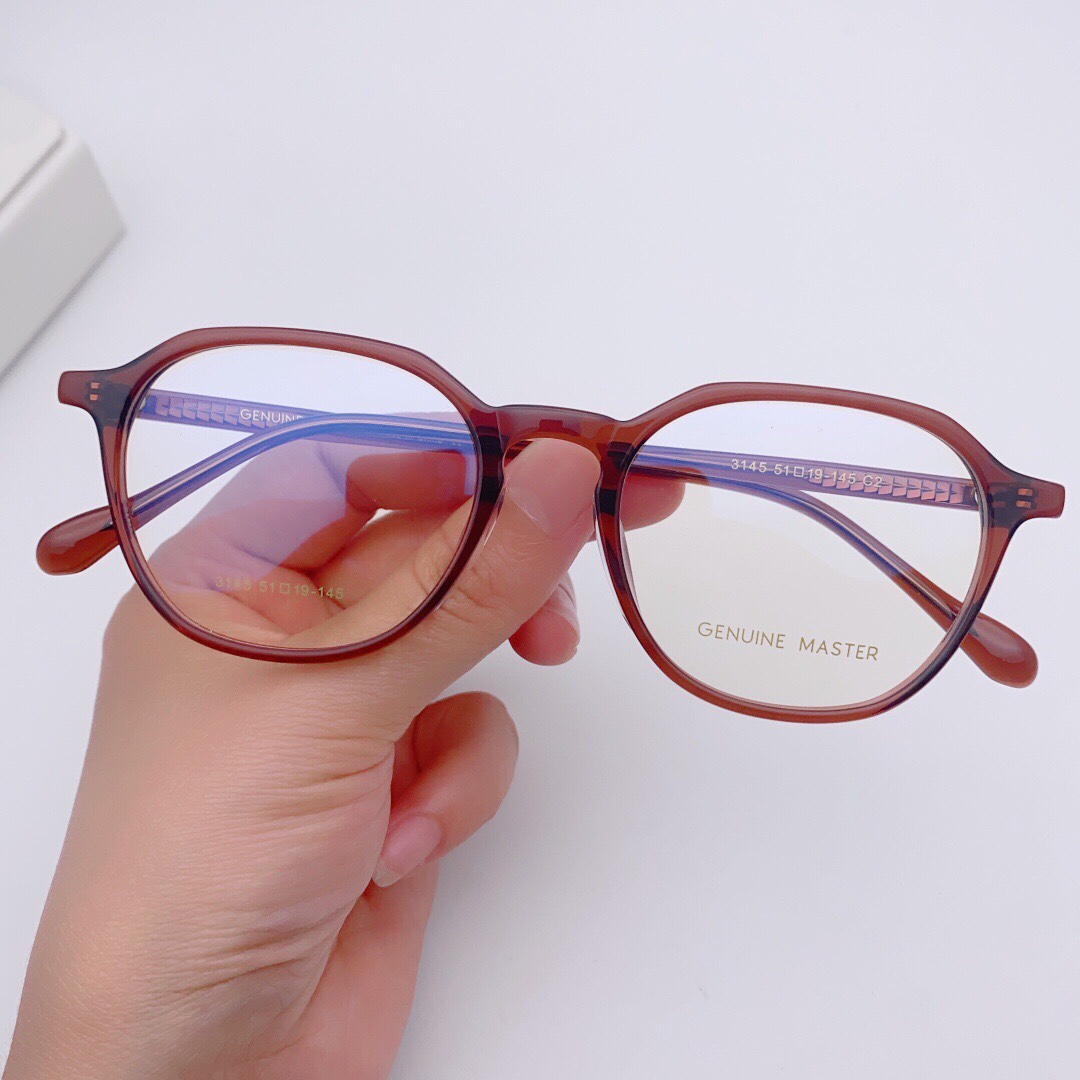 质量超好专业配镜深圳制造板材男女近视眼镜框架黑色酒红色51-19