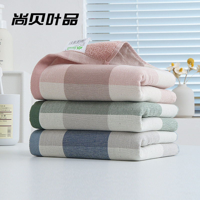 高档纯棉毛巾吸水纱布格子面巾全毛巾/面巾