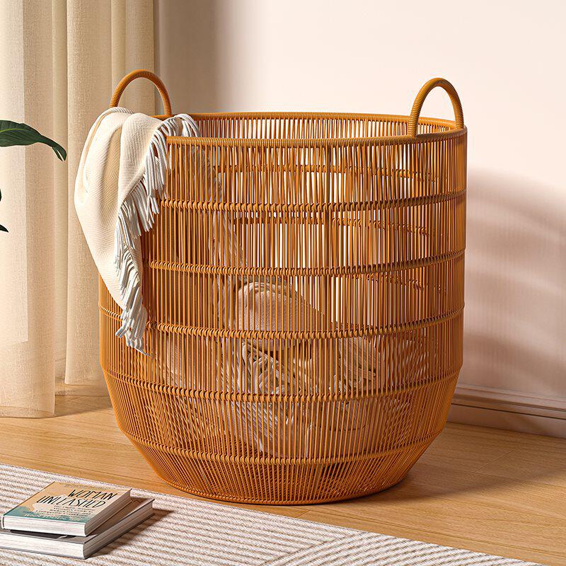 仿藤编脏衣篮防水衣服收纳筐浴室卫生间脏衣篓卧室大容量洗衣篮
