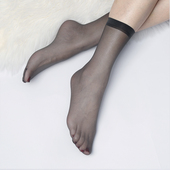 丝滑0D丝袜女短超薄隐形包芯丝肉色脚尖透明短筒空姐灰薄款 袜子夏