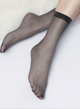 丝滑0D丝袜女短超薄隐形包芯丝肉色脚尖透明短筒空姐灰薄款袜子夏