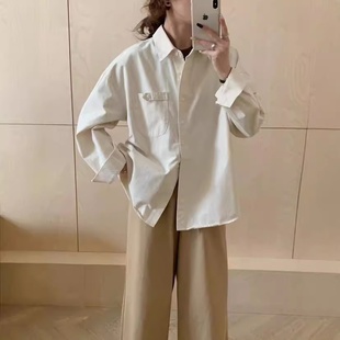 学院风新款 24年秋款 女宽松休闲韩版 外套长袖 衬衣减龄显瘦 衬衫