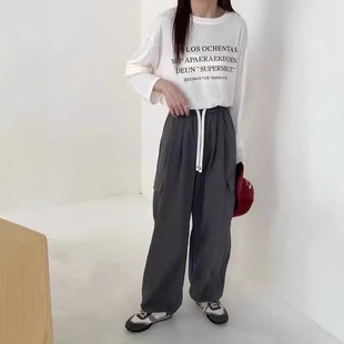 工装 女宽松休闲韩版 裤 学院风长裤 24年秋款 宽松亲肤新款 休闲裤