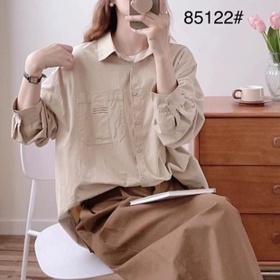 衬衫 新款 女长袖 学院风亲肤上衣日系大版 宽松休闲韩版 24年秋款