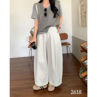 休闲裤 亲肤显瘦裤 女宽松休闲韩版 子慵懒风哈伦裤 子 学院风裤 26春款