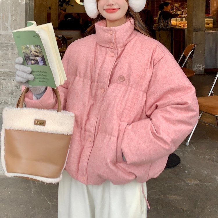 粉色短款棉服女装冬季2026年新款韩系时尚洋气超好看立领厚外套,女装/女士精品,棉衣/棉服,淘宝优惠券,粉丝福利购,淘宝优惠卷