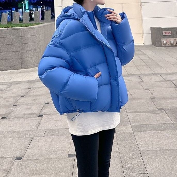 蓝色短款棉服女装2026年新款冬季加厚宽松连帽面包服休闲外套潮,女装/女士精品,棉衣/棉服,淘宝优惠券,粉丝福利购,淘宝优惠卷