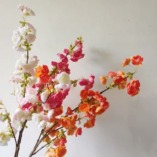 粉色樱花仿真花客厅餐桌高级娟花假花摆件桃花枝干花装饰花艺插花