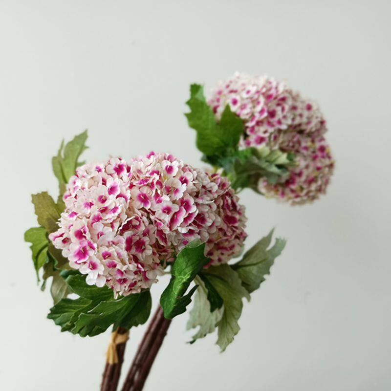北欧简约仿真花把束花白紫色雪球花 客厅玄关样板间酒店装饰花