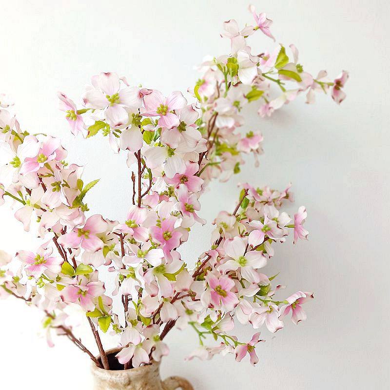仿真花 春色枸木花 苟木 欧式油画风 单枝假花绢花 室内 摄影道具
