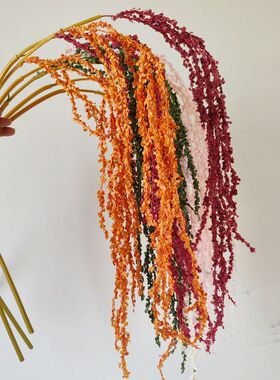 新款高仿真吊米假花 绿色白色吊米 香槟柔丽丝婚礼垂吊摄影仿真花