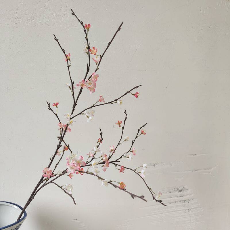 单支仿真梅花骨朵绢花干枝 客厅装饰花艺新中式禅意插花骨朵腊梅