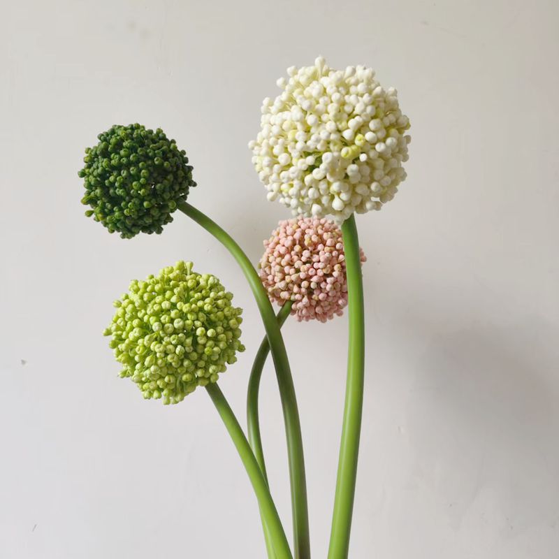 仿真花高级感逼真葱球花绿植装饰摆件家居婚庆插花假花软胶绣球果图片