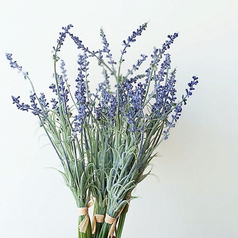 新款  普罗旺斯白霜薰衣草仿真花仿真花大把束塑料假花 摆件装饰