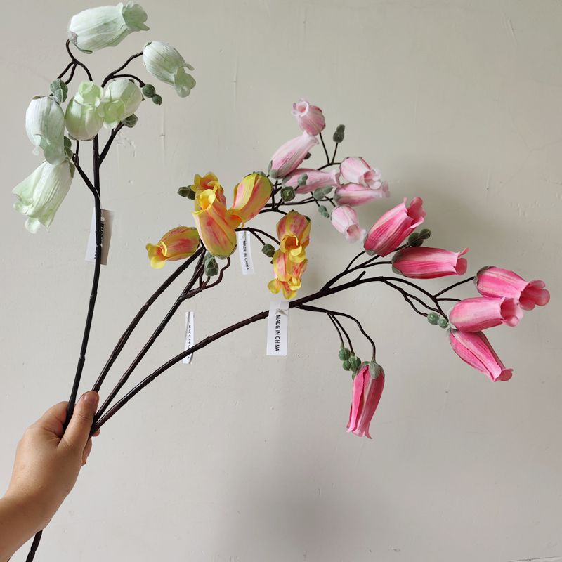 宫灯仿真花摆设插花花瓶风铃花假花客厅装饰摆件单支高档绢花造景