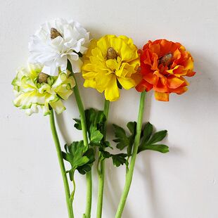 新款仿真花 毛茛洋牡丹 高品质仿真露莲花客厅摆件花艺装饰花