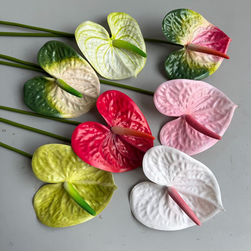 INS风高仿真红掌白掌 绿掌粉掌手感花艺插花花蚀拍摄道具店铺陈列