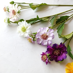 仿真花 蓝盆花 蓝色系花材 家居装饰 样板间陈设 摆件