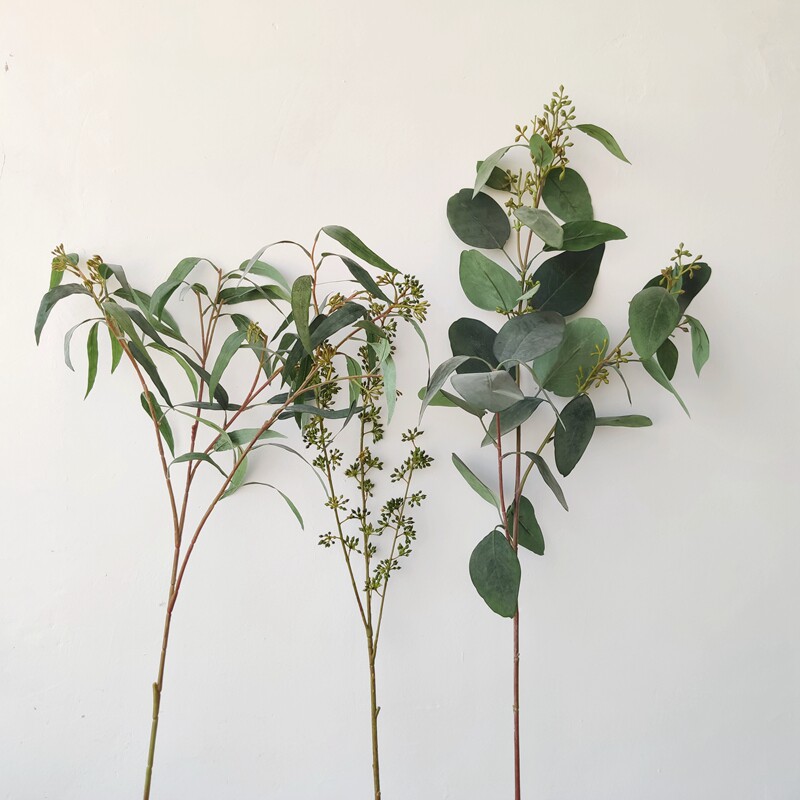 ins尤加利叶多色入 仿真绿植桉树叶 花艺装饰插花摆件